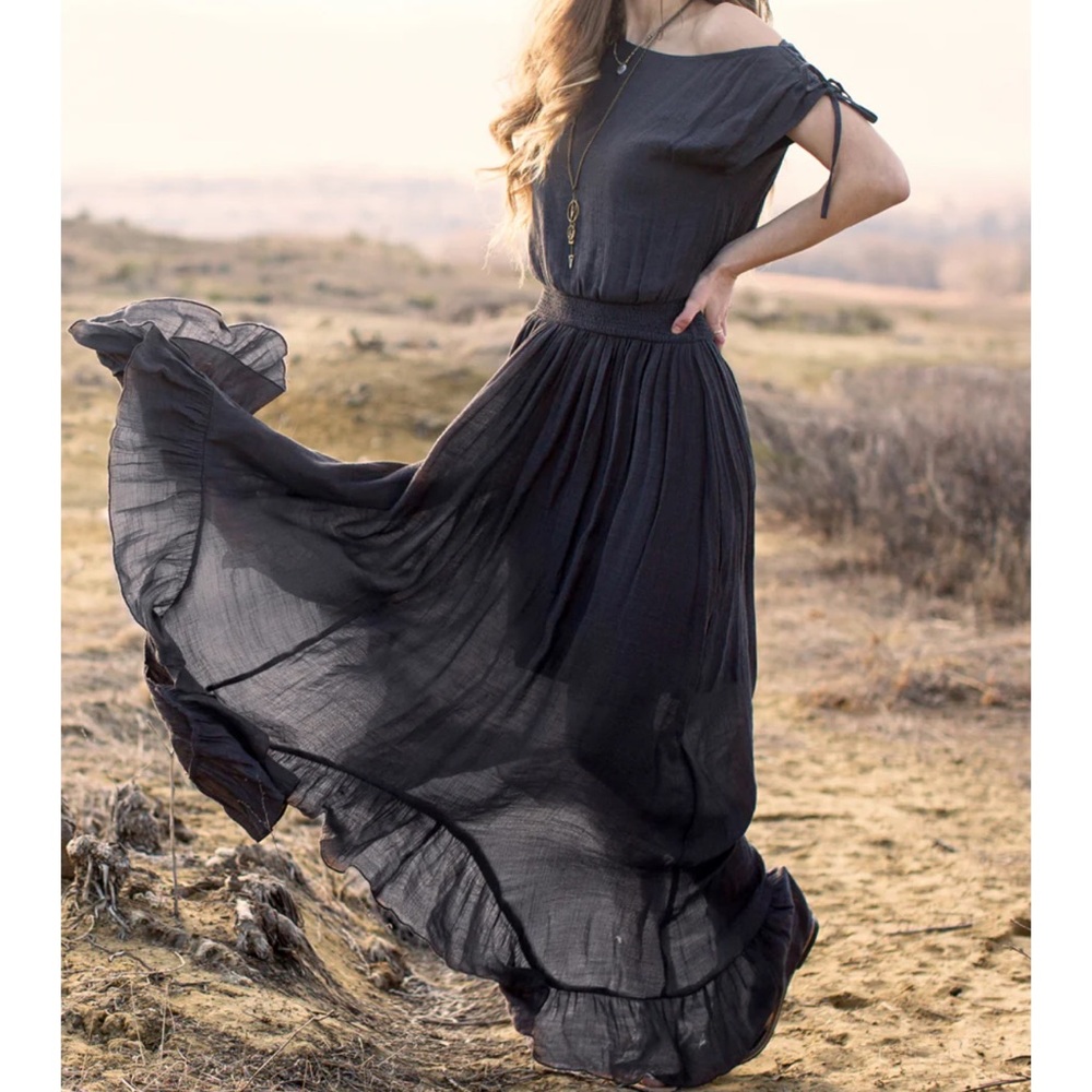 Gia Maxi Dress in Charcoal